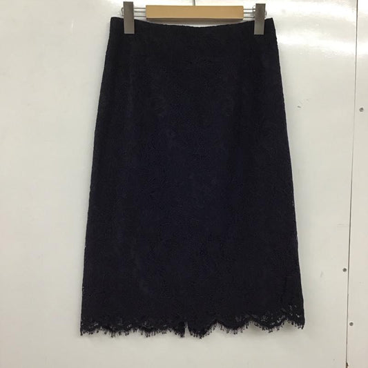 ユナイテッドアローズグリーンレーベルリラクシング UNITED ARROWS green label relaxing スカート ひざ丈スカート 3524-169-2073 CS レース タイト スカート 38  紺 / ネイビー /  レディース USED 古着 中古 10136502