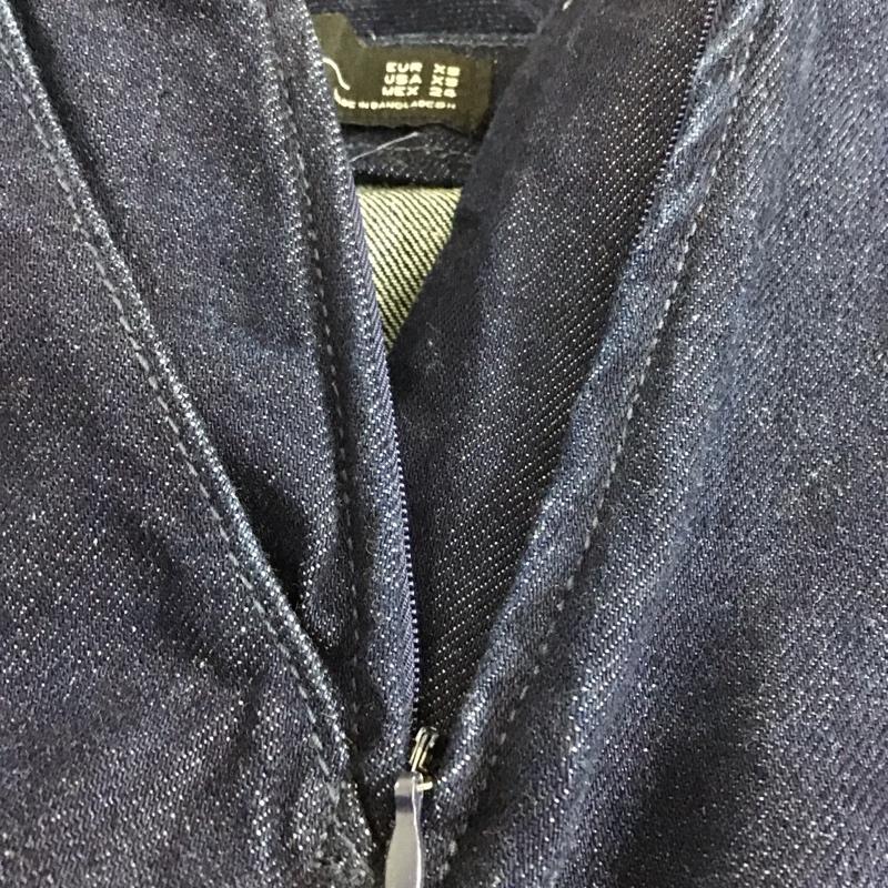 ザラ ZARA スカート ロングスカート 前スリット デニム XS 無地 インディゴ / インディゴ /  レディース USED 古着 中古 10121523