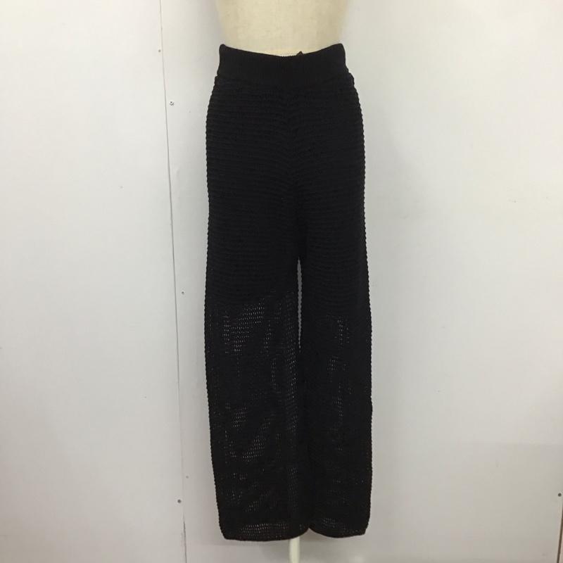 ローリーズファーム LOWRYS FARM ボトムス ボトムス LF523007CF メッシュニットパンツ FREE 無地 黒 / ブラック /  レディース USED 古着 中古 10122847
