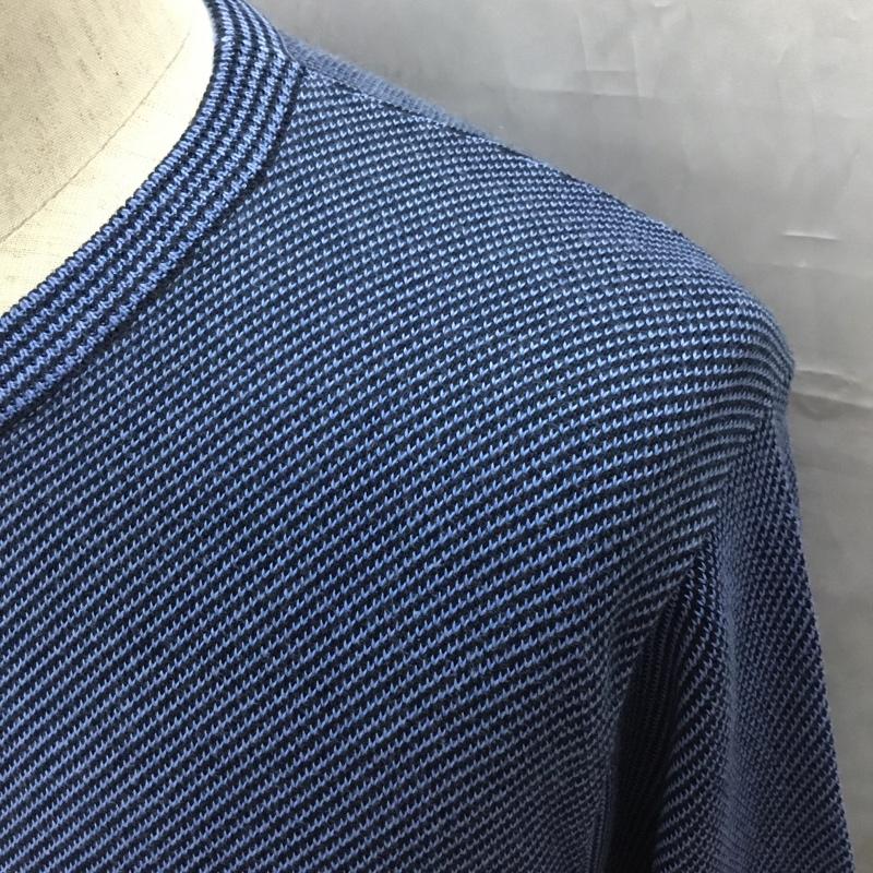 ブルックスブラザーズ BROOKS BROTHERS ニット、セーター 長袖 クルーネック コットン 綿 M  黒 / ブラック / X 青 / ブルー /  メンズ USED 古着 中古 10112879
