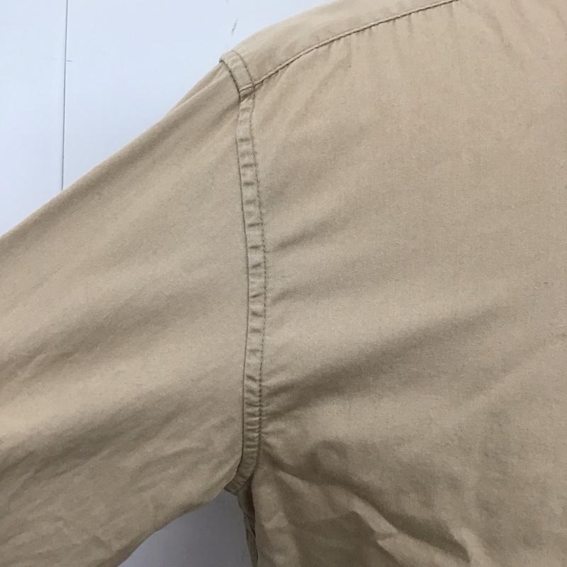 エディーバウアー Eddie Bauer シャツ、ブラウス 長袖 長袖シャツ カラーシャツ ポケットシャツ 長袖カットソー ボタンダウンシャツ M 無地 ベージュ / ベージュ /  メンズ USED 古着 中古 10122797
