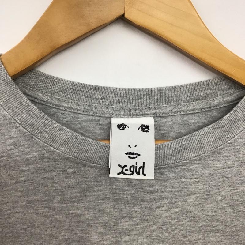 エックスガール X-girl Tシャツ 長袖 ONE SIZE プリント 灰 / グレー /  レディース USED 古着 中古 10149796