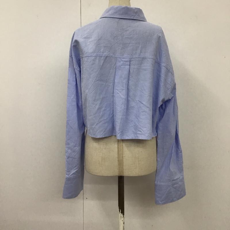 ザラ ZARA シャツ、ブラウス 長袖 2186 269 403 ショート丈 M 無地 水色 / ライトブルー /  レディース USED 古着 中古 10113479