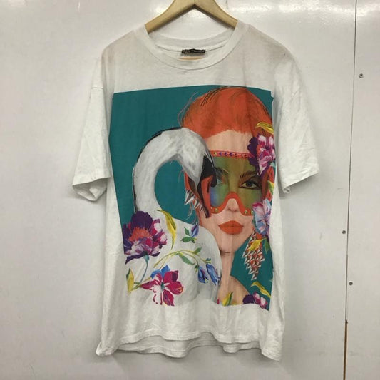 ザラ ZARA Tシャツ 半袖 M プリント 白 / ホワイト /  レディース USED 古着 中古 10139578