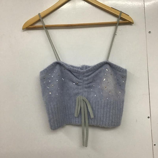 リリー ブラウン Lily Brown キャミソール キャミソール lwnt235809 ニットビスチェ ONE SIZE 無地 青 / ブルー /  レディース USED 古着 中古 10143008