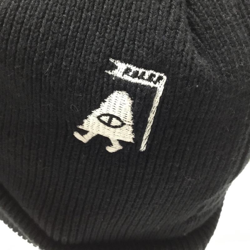ポーラー POLeR 帽子 ニット帽 ビーニー ワンポイント 黒 / ブラック /  メンズ USED 古着 中古 10112856