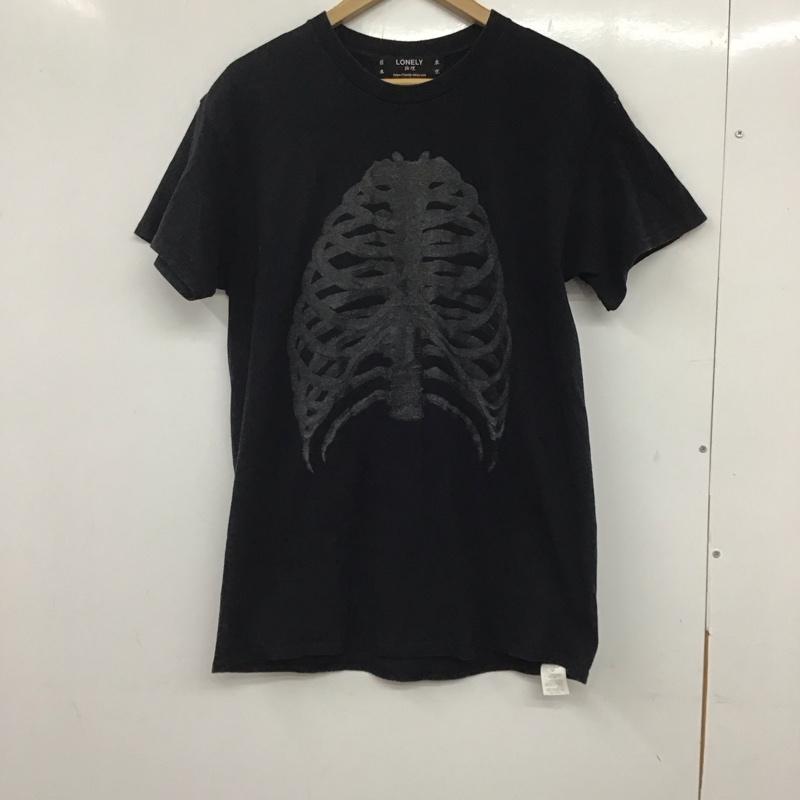 ロンリー LONELY論理 Tシャツ 半袖 半袖カットソー プリントTシャツ クルーネックカットソー プリント 黒 / ブラック /  メンズ USED 古着 中古 10135494