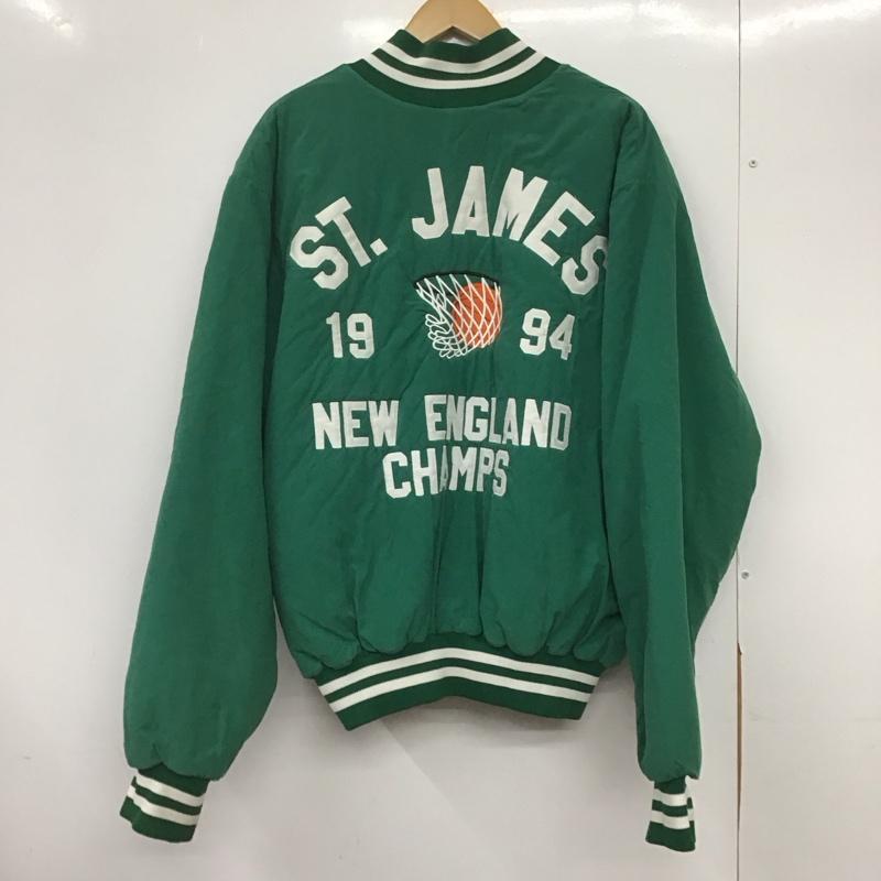 古着 USED ジャケット、上着 ジャンパー、ブルゾン 裏キルティング バスケットボール XL ロゴ、文字 緑 / グリーン /  メンズ USED 古着 中古 10145208