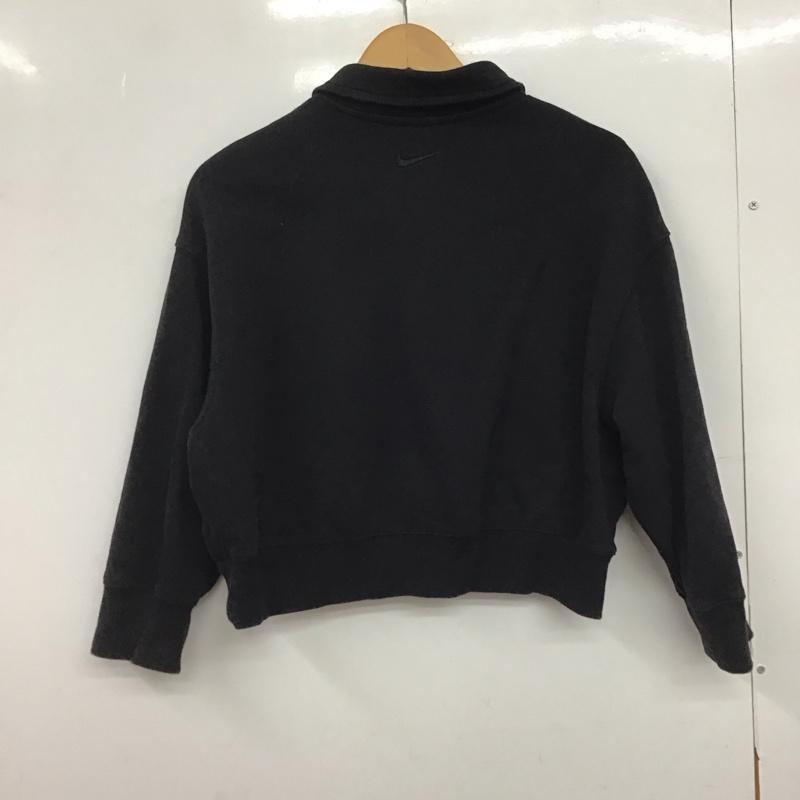 ナイキ NIKE トレーナー 長袖 FD0895-010 AS W NSW FLC CROP 3Q POLO 裏起毛 L ロゴ、文字 黒 / ブラック /  レディース USED 古着 中古 10147173