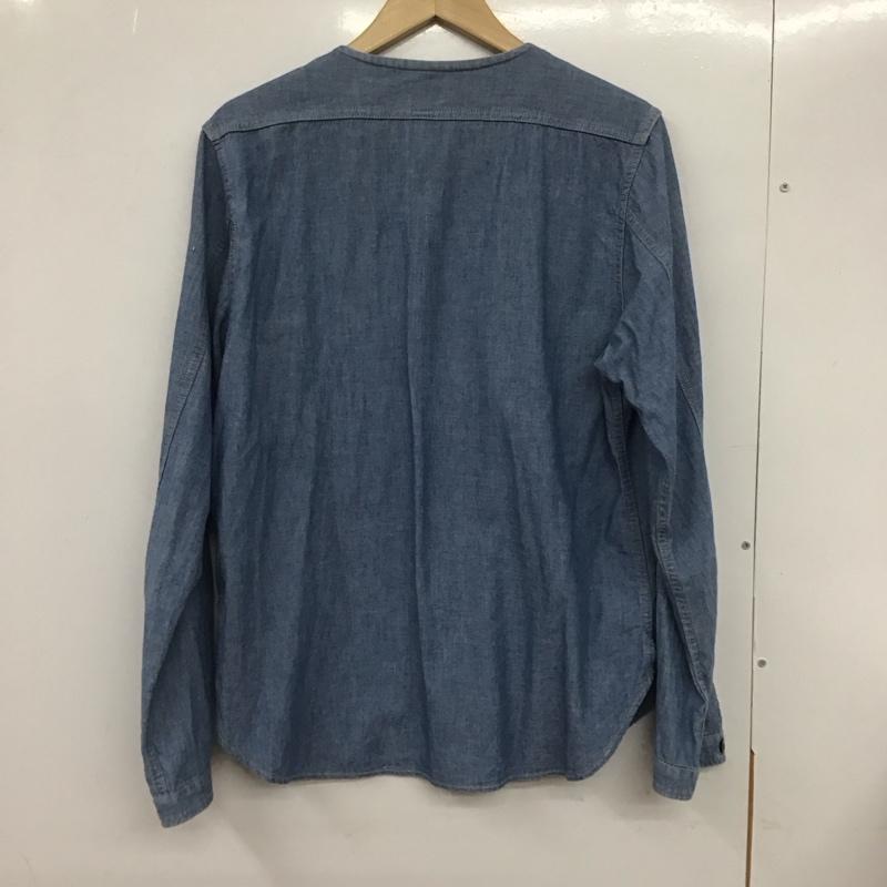 ピッグアンドルースター PIG&ROOSTER シャツ、ブラウス 長袖 長袖シャツ 無地シャツ ノーカラーシャツ デニムシャツ 40 無地 インディゴ / インディゴ /  メンズ USED 古着 中古 10132184