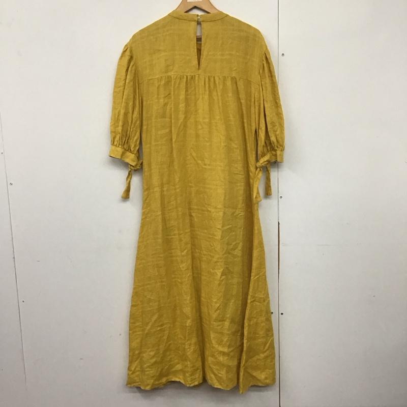 ミラオーウェン Mila Owen ワンピース ロングスカート 09WF0212006 ピンタック ボリュームスリーブ 1 チェック マスタード / マスタード /  レディース USED 古着 中古 10142279