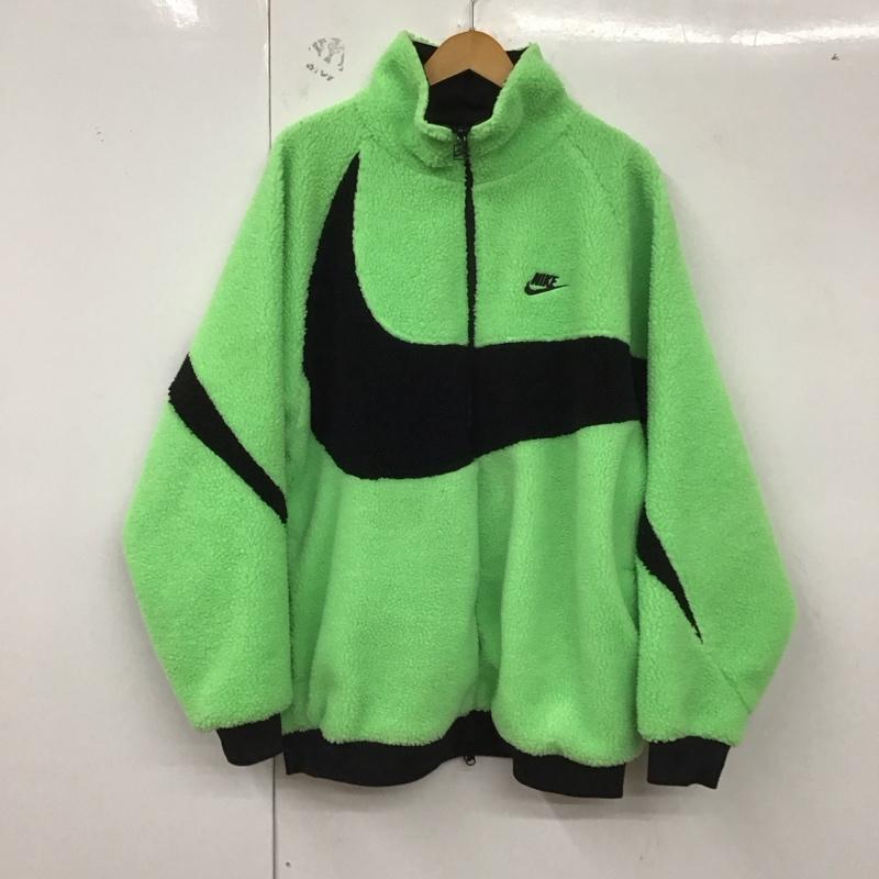 ナイキ NIKE ジャケット、上着 ジャケット、ブレザー bq6546-350 フリースジャケット ジップアップジャケット アウター リバーシブル XXL ロゴ、文字 緑 / グリーン /  メンズ USED 古着 中古 10129608
