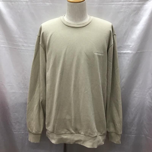 カーハート Carhartt トレーナー 長袖 長袖トレーナー スウェット クルーネック リブスウェットカットソー XL ロゴ、文字 ベージュ / ベージュ /  メンズ USED 古着 中古 10116286