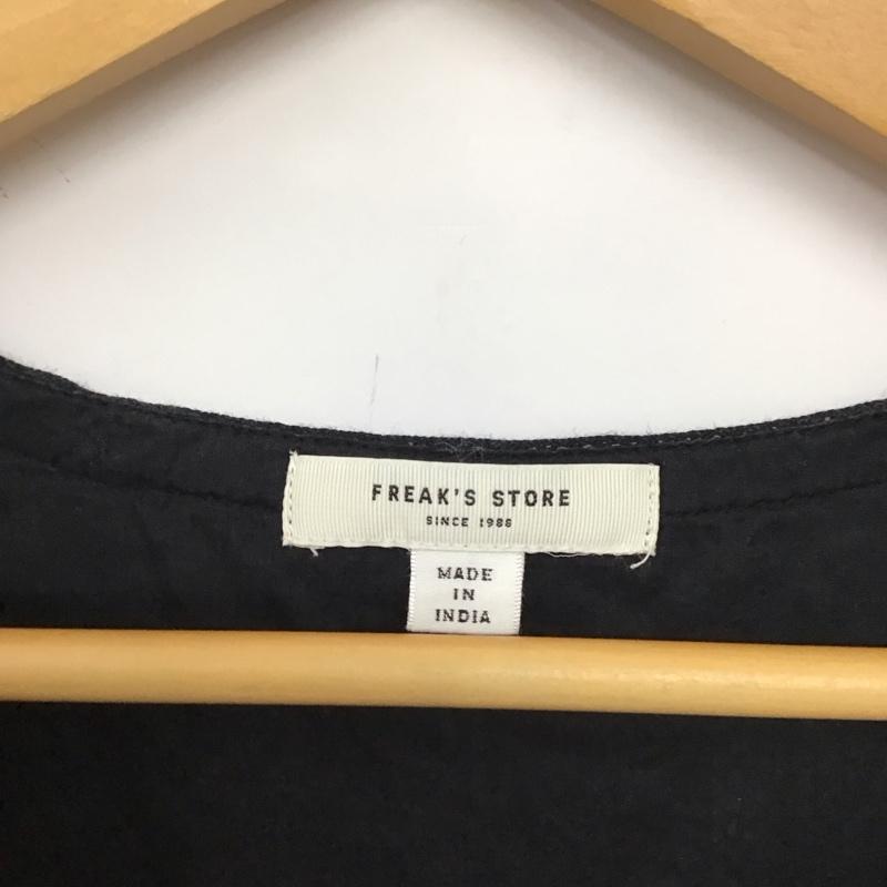 フリークスストア FREAK S STORE シャツ、ブラウス 半袖 1103248900624 インド ノースリーブ レースフリル カシュクールトップス FREE 無地 黒 / ブラック /  レディース USED 古着 中古 10150848