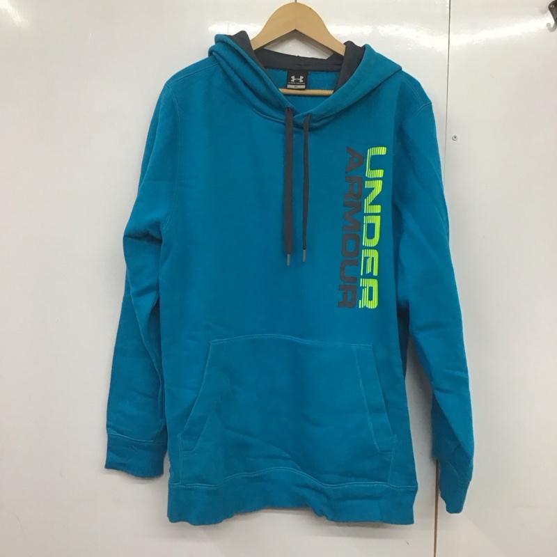 アンダーアーマー UNDER ARMOUR パーカー 長袖 長袖パーカー プルオーバーパーカー スウェット XL ロゴ、文字 青 / ブルー /  メンズ USED 古着 中古 10141791