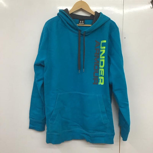 アンダーアーマー UNDER ARMOUR パーカー 長袖 長袖パーカー プルオーバーパーカー スウェット XL ロゴ、文字 青 / ブルー /  メンズ USED 古着 中古 10141791