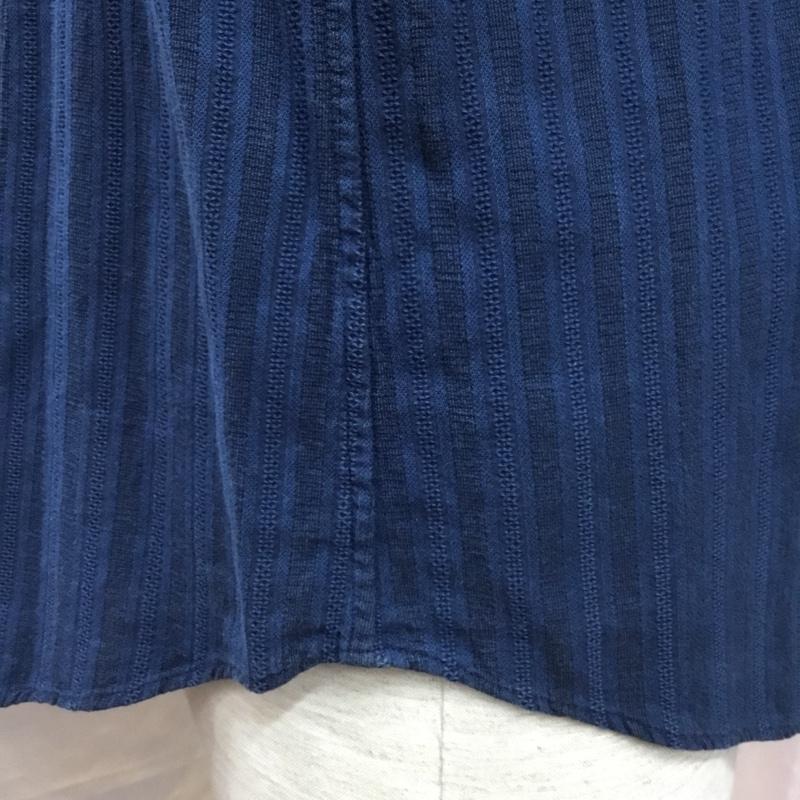 シップス SHIPS シャツ、ブラウス 七分袖 111-32-0021 L ストライプ 紺 / ネイビー /  メンズ USED 古着 中古 10117195