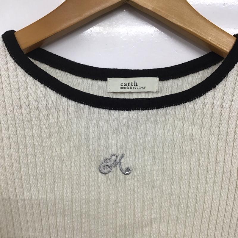アースミュージックアンドエコロジー earth music&ecology カットソー 半袖 FREE 無地 白 / ホワイト /  レディース USED 古着 中古 10141564