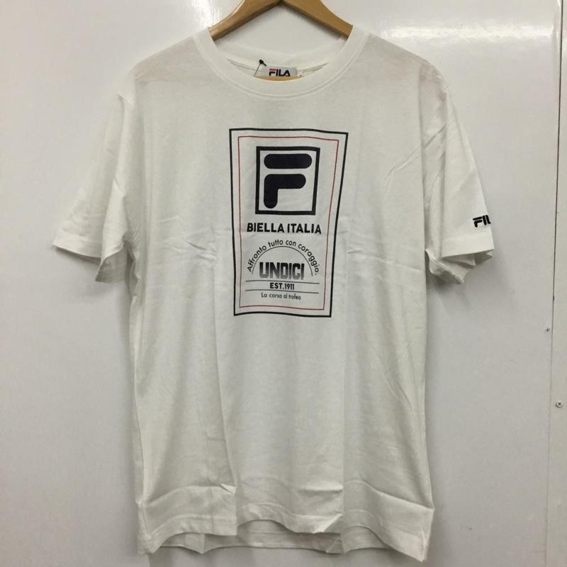 フィラ FILA Tシャツ 半袖 FH7494 クルーネック タグ付き L ロゴ、文字 白 / ホワイト /  メンズ USED 古着 中古 10133048