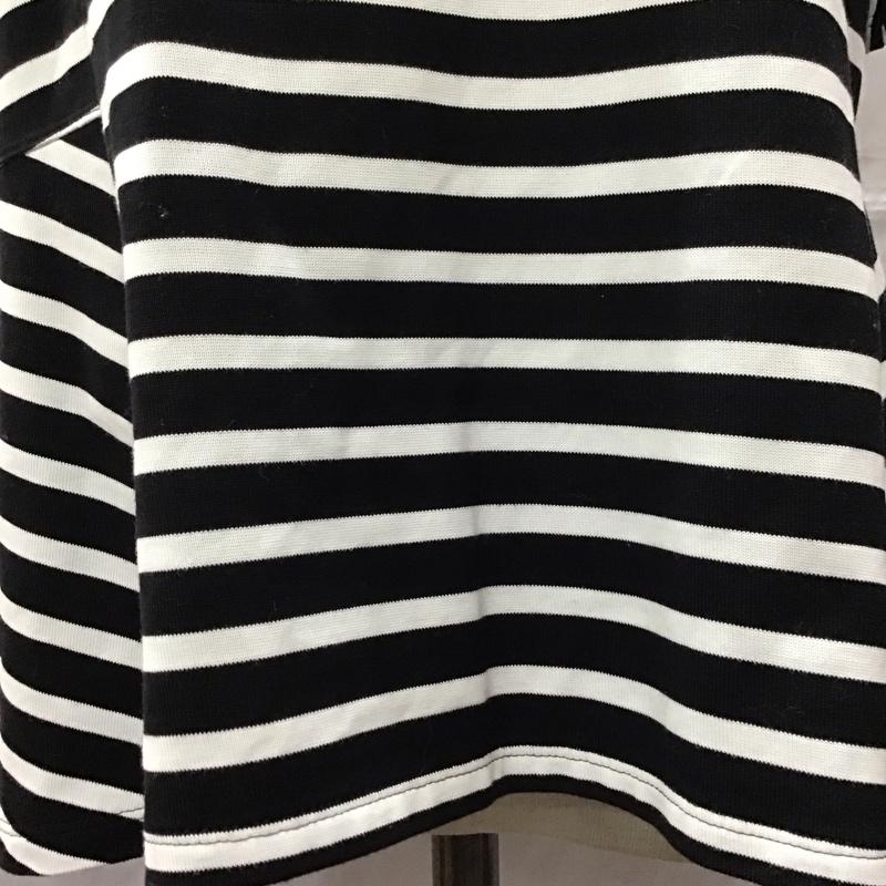 ユナイテッドアローズグリーンレーベルリラクシング UNITED ARROWS green label relaxing カットソー 半袖 3612-225-1407 後ろファスナー ボーダー柄 白 / ホワイト / X 黒 / ブラック /  レディース USED 古着 中古 10117039