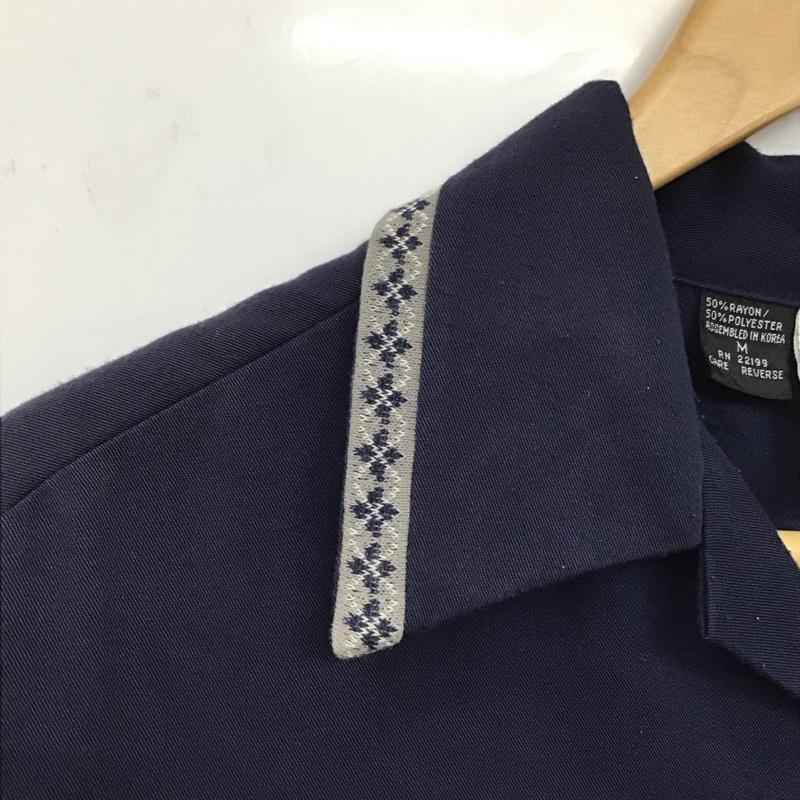 ケニントン KENNINGTON シャツ、ブラウス 半袖 半袖シャツ 無地シャツ ポケットシャツ 70s M 無地 紺 / ネイビー /  メンズ USED 古着 中古 10130336