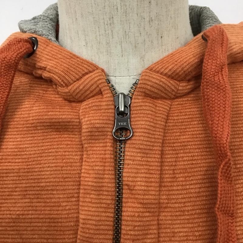 エディーバウアー Eddie Bauer パーカー 長袖 ジップアップパーカー 長袖パーカー プリントスウェット S ロゴ、文字 橙 / オレンジ /  メンズ USED 古着 中古 10112060