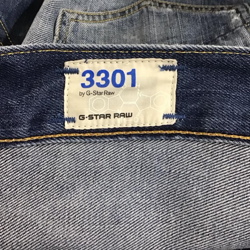 ジースターロゥ G-STAR RAW パンツ デニム、ジーンズ デニムパンツ ストレートパンツ ワイドパンツ カジュアルパンツ 29インチ プリント インディゴ / インディゴ /  メンズ USED 古着 中古 10117836