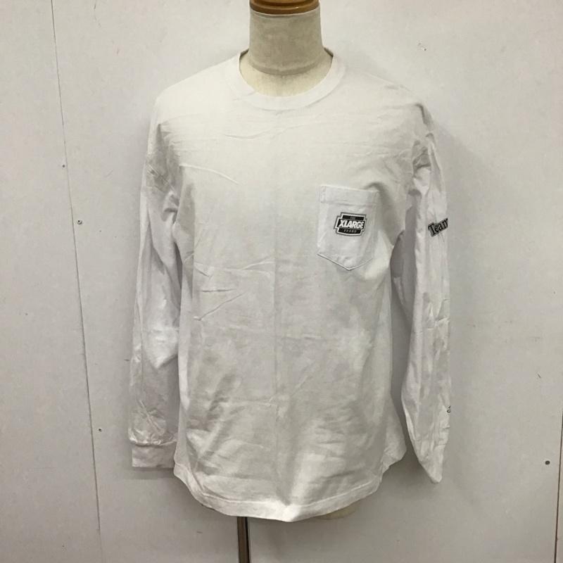 エクストララージ XLARGE カットソー 長袖 長袖カットソー プリントカットソー クルーネック L ロゴ、文字 白 / ホワイト /  メンズ USED 古着 中古 10126192