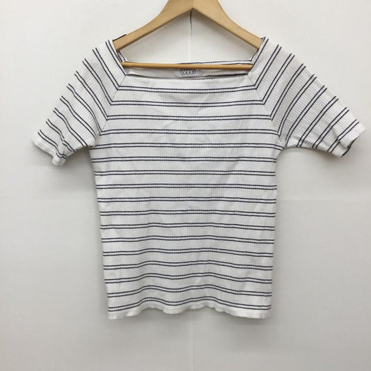 ローリーズファーム LOWRYS FARM カットソー 半袖 L ボーダー柄 白 / ホワイト /  レディース USED 古着 中古 10133856