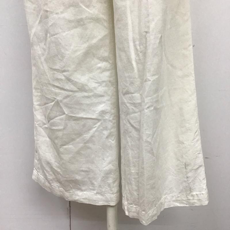 グリーンレーベルリラクシング green label relaxing パンツ ワークパンツ、ペインターパンツ 3614-199-2568 ブリーズリネンワイドパンツ カジュアルパンツ 38 無地 白 / ホワイト /  レディース USED 古着 中古 10120863