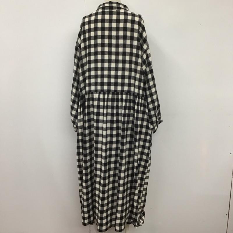 サマンサモスモス Samansa Mos2 ワンピース ロングスカート clc-1107041 シャツワンピース ロングワンピース 長袖チェックワンピース FREE チェック 白 / ホワイト / X 黒 / ブラック /  レディース USED 古着 中古 10106809