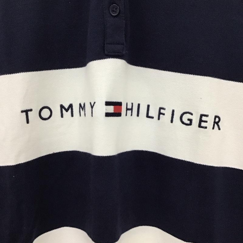 トミーヒルフィガー TOMMY HILFIGER ワンピース ミニスカート ポロ M ボーダー柄 X ロゴ、文字 白 / ホワイト / X 紺 / ネイビー /  レディース USED 古着 中古 10131504