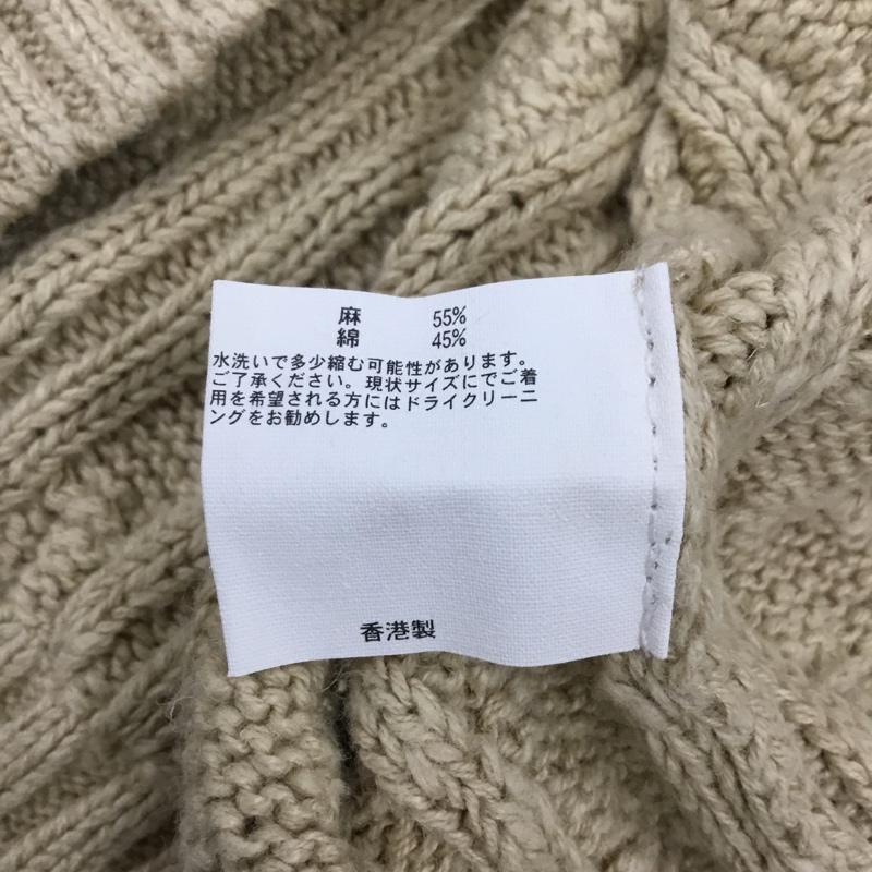 ブルックスブラザーズ BROOKS BROTHERS ニット、セーター 長袖 Vネック コットンリネン 綿麻 ケーブル M  ベージュ / ベージュ /  メンズ USED 古着 中古 10112883