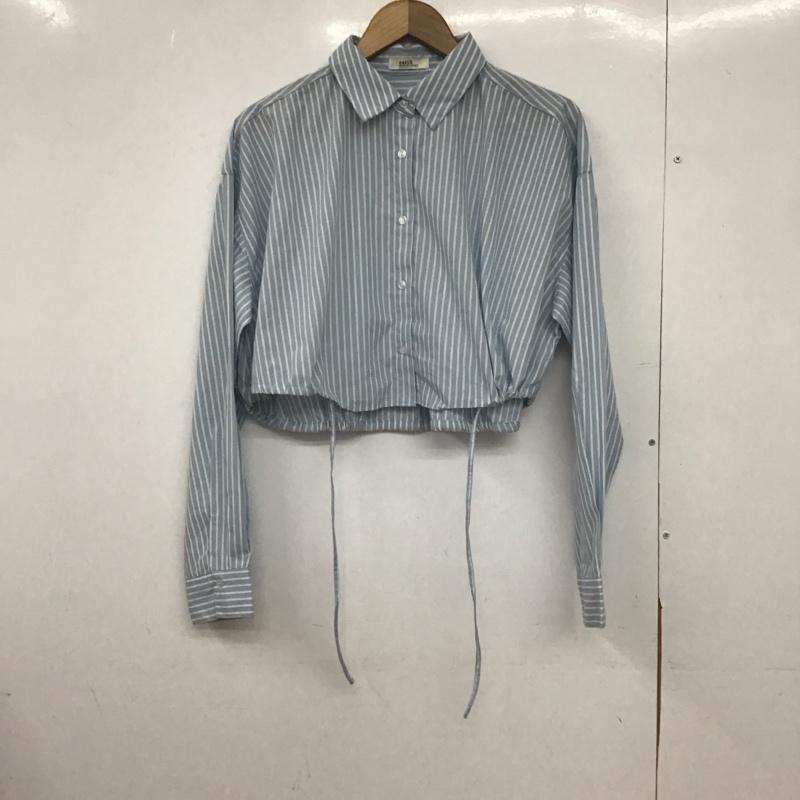 アースミュージックアンドエコロジー earth music&ecology シャツ、ブラウス 長袖 FREE ストライプ 水色 / ライトブルー /  レディース USED 古着 中古 10149389