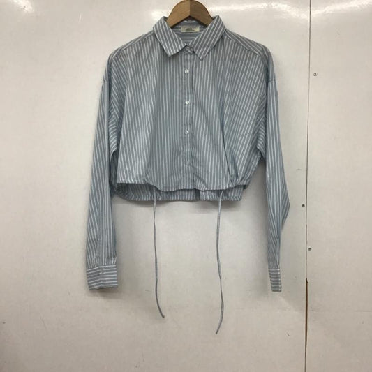 アースミュージックアンドエコロジー earth music&ecology シャツ、ブラウス 長袖 FREE ストライプ 水色 / ライトブルー /  レディース USED 古着 中古 10149389