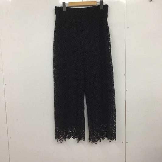 ザラ ZARA ボトムス ボトムス 7149 241 800 ワイドパンツ ストレートパンツ M レース柄 黒 / ブラック /  レディース USED 古着 中古 10146922