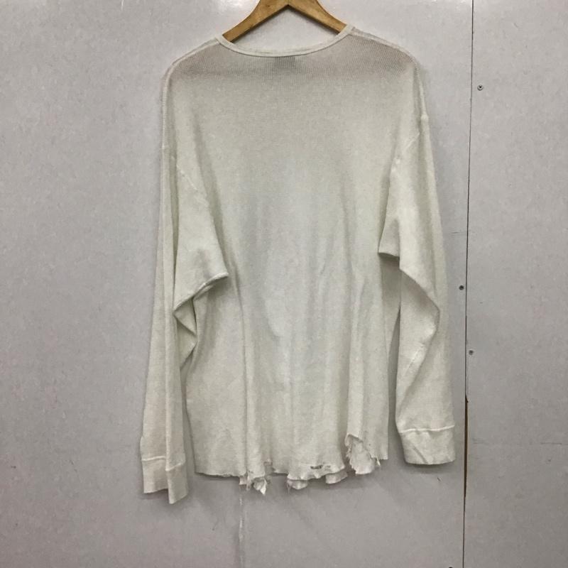 アンセルム ANCELLM カットソー 長袖 anc-ct134 25AW AGEWAFFLECREWLSTSHIRT 3 ダメージ加工 白 / ホワイト /  メンズ USED 古着 中古 10148066