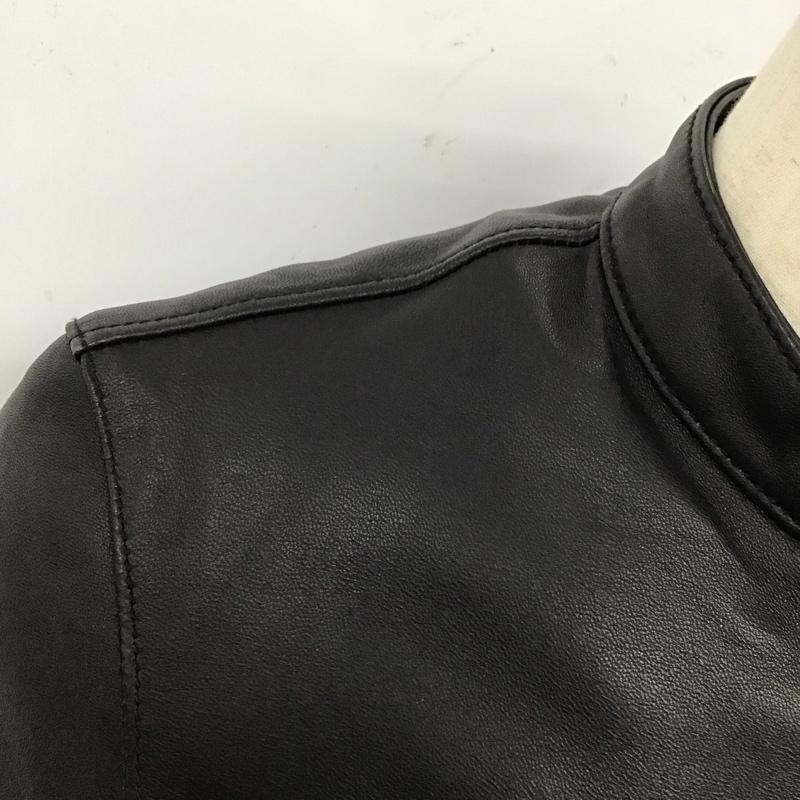 コレクティブ collective. ジャケット、上着 レザージャケット M0873LJM201 シングルライダースジャケット 羊革 M 無地 黒 / ブラック /  メンズ USED 古着 中古 10123667