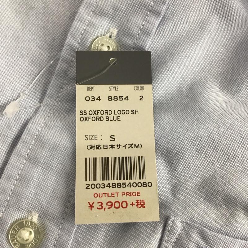 エディーバウアー Eddie Bauer シャツ、ブラウス 半袖 半袖シャツ カラーシャツ カジュアルシャツ ボタンダウンシャツ S ロゴ、文字 水色 / ライトブルー /  メンズ USED 古着 中古 10111121