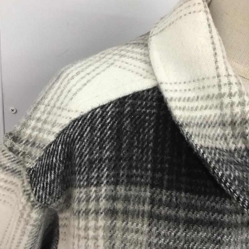 ザラ ZARA ジャケット、上着 ジャケット、ブレザー ジップアップジャケット ジャンパー ジャケット カジュアルジャケット アウター M チェック 白 / ホワイト / X 黒 / ブラック /  レディース USED 古着 中古 10124569