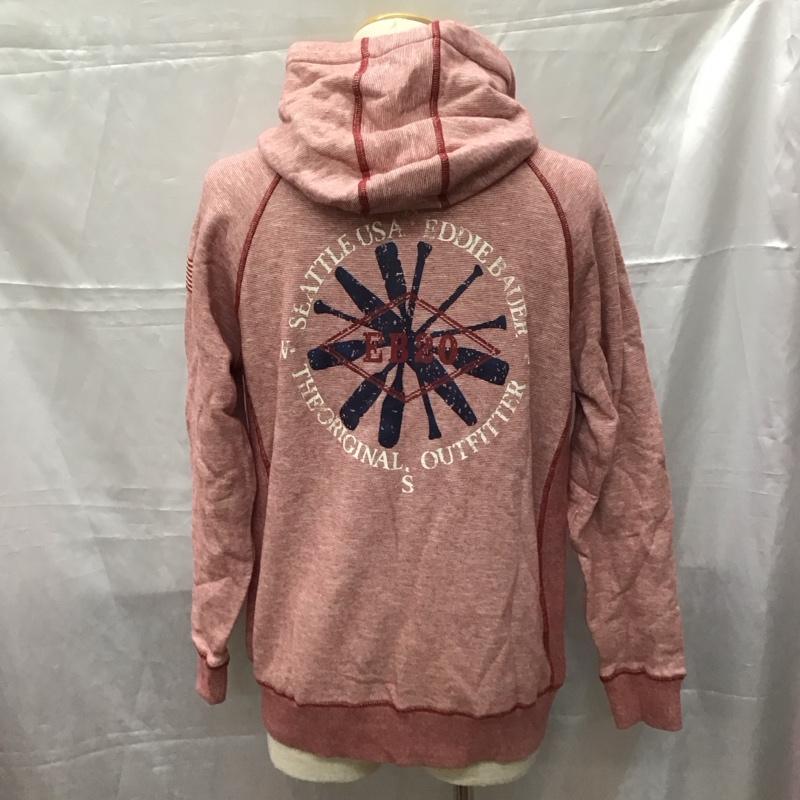 エディーバウアー Eddie Bauer パーカー 長袖 ジップアップパーカー 長袖パーカー フード付きパーカー スウェットパーカー M ワンポイント 白 / ホワイト / X 赤 / レッド /  メンズ USED 古着 中古 10110756