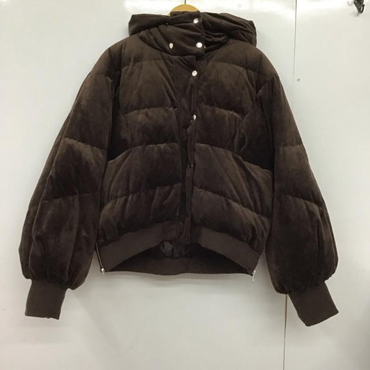 ジーナシス JEANASIS ジャケット、上着 ダウンジャケット JS071199TS ベロアクロップドダウンジャケット FREE 無地 茶 / ブラウン /  レディース USED 古着 中古 10147793