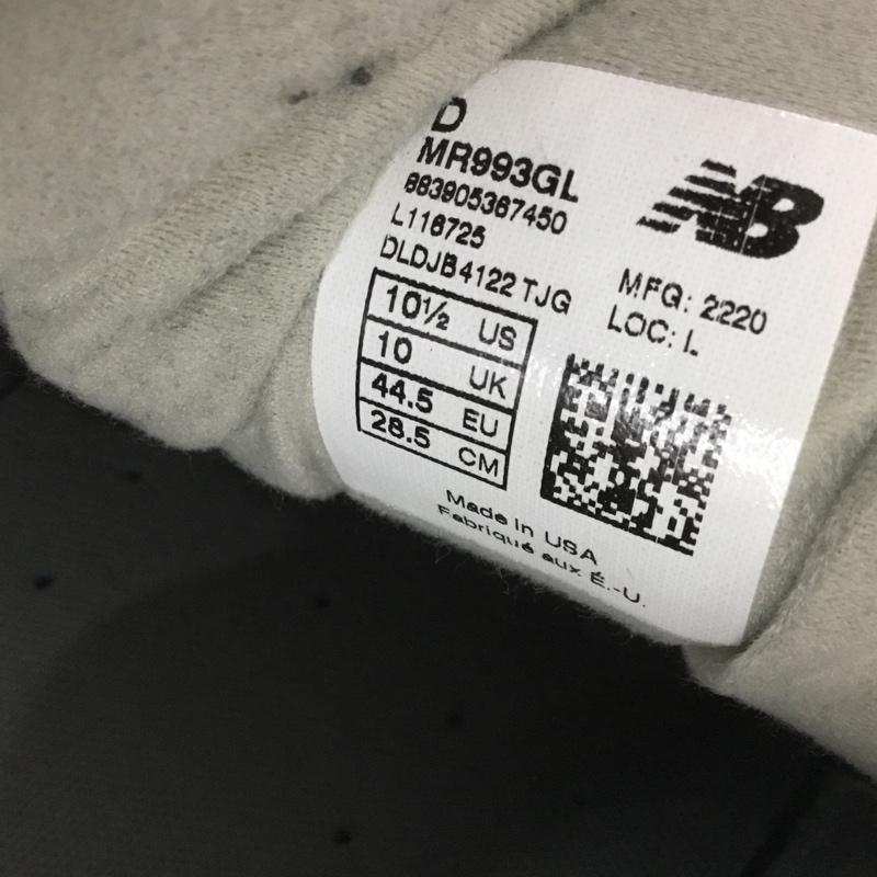 ニューバランス New Balance スニーカー スニーカー MR993GL USA製 28.5cm 箱有 28.5cm ロゴ、文字 灰 / グレー /  メンズ USED 古着 中古 10133278