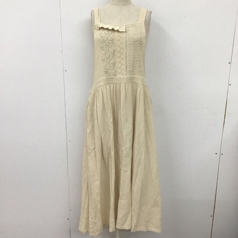 サマンサモスモス Samansa Mos2 ワンピース ロングスカート 1106228 レース貼りノースリワンピース FREE レース柄 アイボリー / アイボリー /  レディース USED 古着 中古 10112361