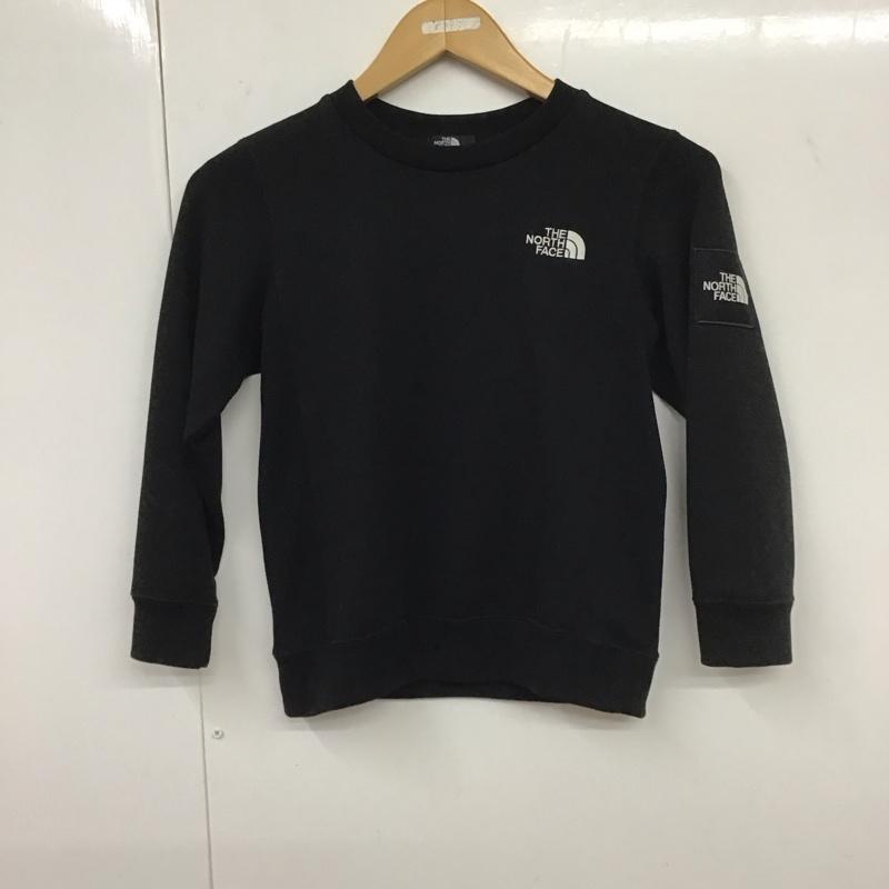 ザノースフェイス THE NORTH FACE Tシャツ 長袖 NTJ12117 Victoria L-Breath スクエアロゴクルー Square Logo Crew 130cm ロゴ、文字 X プリント 黒 / ブラック /  ボーイズ USED 古着 中古 10131141