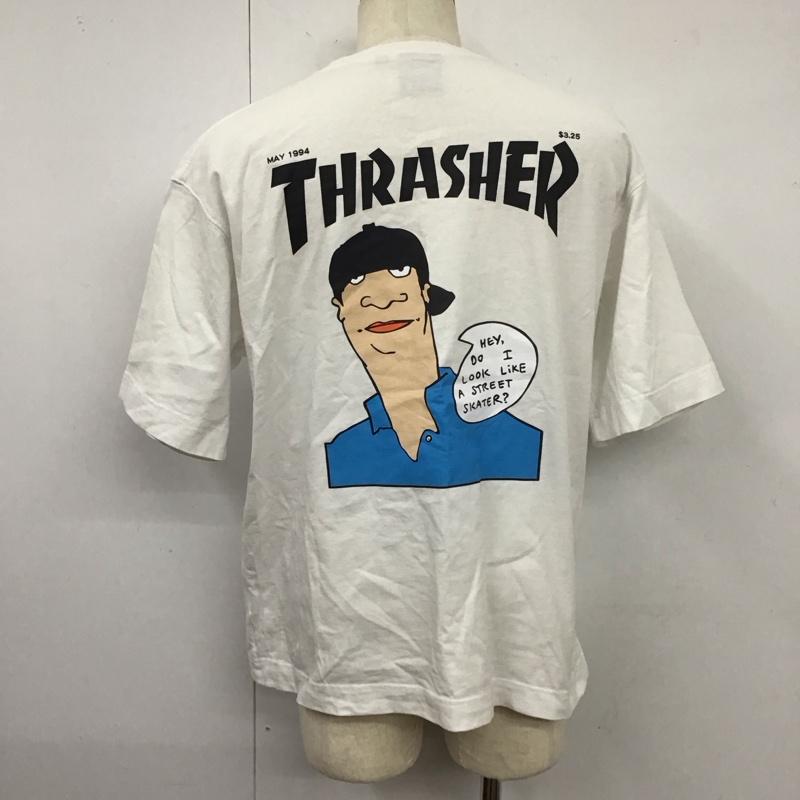スラッシャー THRASHER Tシャツ 半袖 半袖カットソー プリントTシャツ クルーネックカットソー L プリント 白 / ホワイト /  メンズ USED 古着 中古 10124008