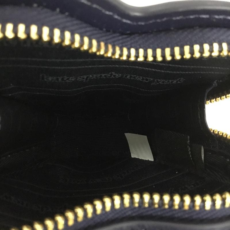 ケイトスペード Kate Spade キーホルダー キーホルダー KK753 リブ ハート コインパース バッグチャーム コインケース 箱有 ロゴ、文字 紺 / ネイビー /  レディース USED 古着 中古 10142807