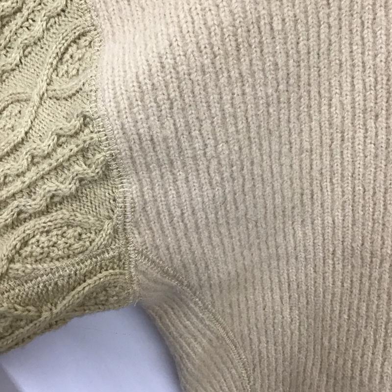 アナザーエディション Anather Edition ニット、セーター 長袖 5612-199-2022 ケーブル×リブコンビPO 無地 ベージュ / ベージュ /  レディース USED 古着 中古 10130981