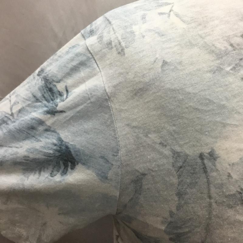 ザラメン ZARA MAN Tシャツ 半袖 0495 419 406 胸ポケット クルーネック S 総柄 水色 / ライトブルー /  メンズ USED 古着 中古 10115527