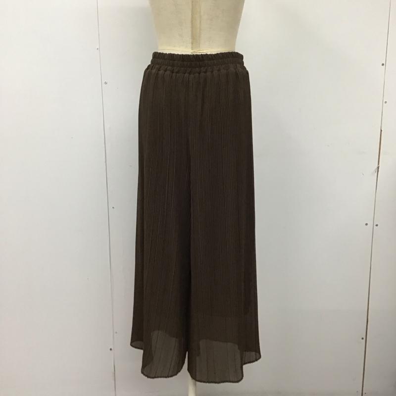 アイテムズ アーバンリサーチ ITEMS URBAN RESEARCH パンツ ワークパンツ、ペインターパンツ wh06-24r004 プリーツパンツ ワイドパンツ フレアパンツ FREE 無地 茶 / ブラウン /  レディース USED 古着 中古 10118616